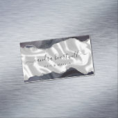 ダークグレーアガテシルバーグリッターラグジュアリー マグネット名刺 (インサイチュ)