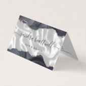 ダークグレーアガテシルバーグリッターラグジュアリー 名刺 (正面)