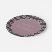 ダークグレーアンドプラムフローラ ペーパープレート (アングル)