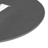 ダークグレーイニシャルレターモノグラムモダン カッティングボード (角)