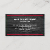 ダークグレーウッドカートーイングサービス牽引トラック 名刺 (裏面)