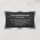 ダークグレーウッドハンドマン修理工具電気技師 名刺 (裏面)