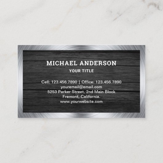 ダークグレーウッド建築運搬ダンプトラック 名刺 (裏面)