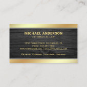 ダークグレーウッド金ゴールドジャスティススケール弁護士弁護士 名刺 (裏面)