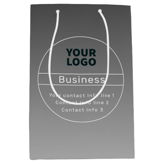 ダークグレーオンブレ＆ビジネスなど。連絡先情報 ミディアムペーパーバッグ (正面)