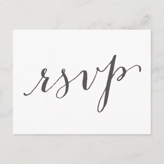 ダークグレーグラマー | 結婚式RSVPはがき インビテーションポストカード (正面)