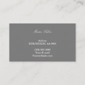 ダークグレーグリッターシルバー水カラービジネスカード 名刺 (裏面)