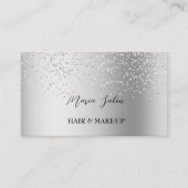 ダークグレーグリッターシルバー水カラービジネスカード 名刺 (正面)