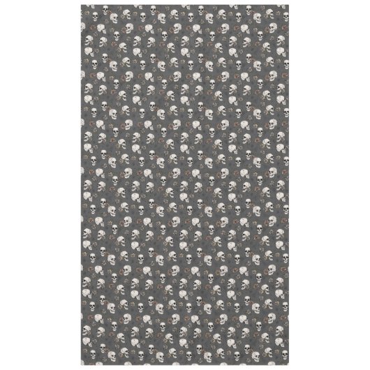 ダークグレーゴシックスカルとバラハロウィーン テーブルクロス (正面)