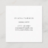 ダークグレーシンプルな円のロゴのモノグラム スクエア名刺 (裏面)