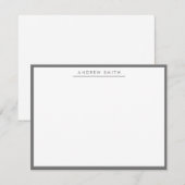 ダークグレーシンプルラインモダンミニマクラシックリスト ノートカード (正面/裏面)