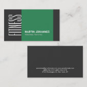 ダークグレーシーグリーンパーソナルトレーナー名刺 名刺 (正面/裏面)