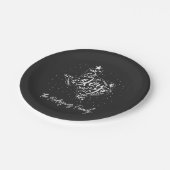 ダークグレージョイホリデー葉ズテキサス州シェイプ ペーパープレート (アングル)