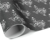 ダークグレージョイホリデー葉ズテキサス州シェイプ ラッピングペーパー (ロールコーナー)