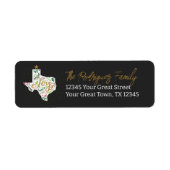 ダークグレージョイホリデー葉ズテキサス州シェイプ ラベル (正面)