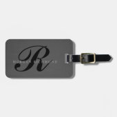 ダークグレースタイリッシュモノグラム ラゲッジタグ (正面横)