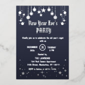 ダークグレースターズ&スノーフレークニューイヤーパーティー 箔招待状 (正面)