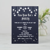 ダークグレースターズ&スノーフレークニューイヤーパーティー 箔招待状 (立ち正面)