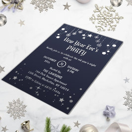 ダークグレースターズ&スノーフレークニューイヤーパーティー 箔招待状