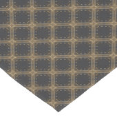 ダークグレーダイヤモンド(金ゴールドグリッドとドットパターン) ショートテーブルランナー (コーナー)