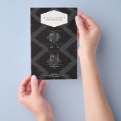 ダークグレーデザイナーフライヤーのイカットパターン チラシ (ハンドル)