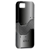 ダークグレートーンシャイニーメタリックルック Case-Mate iPhoneケース (裏面/右)