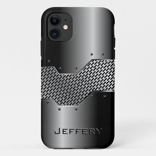 ダークグレートーンシャイニーメタリックルック Case-Mate iPhoneケース (裏面)