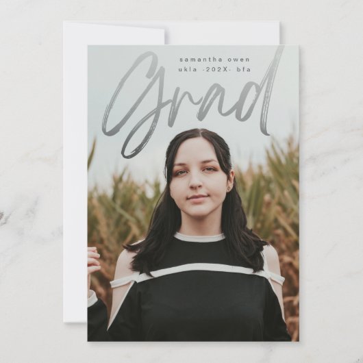 ダークグレードフェードオーバレイモダント写真大学 案内状 (正面)