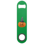 ダークグレーハットとオレンジカボチャボトルオープナー スピード栓抜き (正面)