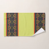 ダークグレーピンクスとオレンジフローラアクセント バスタオルセット (ハンドタオル)