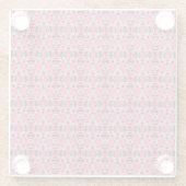 ダークグレーピンクブルーファンキーおもしろいデコバーテーブル ガラスコースター (裏面)