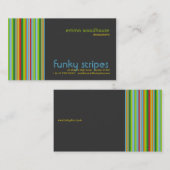 ダークグレーファンキーなストライプ 名刺 (正面/裏面)