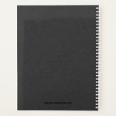 ダークグレーフェイクのリネンのテクスチャ プランナー手帳 (裏面)