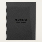 ダークグレーフェイクのリネンのテクスチャ プランナー手帳 (正面)