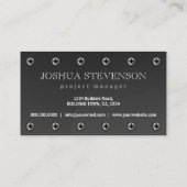 ダークグレーフェイクスチールメタルプレートとネジ 名刺 (裏面)