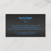 ダークグレーフェイクメタテクスチャビジネス 名刺 (裏面)