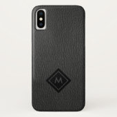 ダークグレーフェイクレザーモノグラム Case-Mate iPhoneケース (裏面)