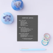 ダークグレーフェイクヴィンテージレザーサービスメニュー チラシ (シングル)