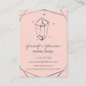 ダークグレーフォイルジュエリー気にピンクビジネスカード 名刺 (正面)