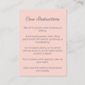 ダークグレーフォイルジュエリー気にピンクビジネスカード 名刺 (裏面)