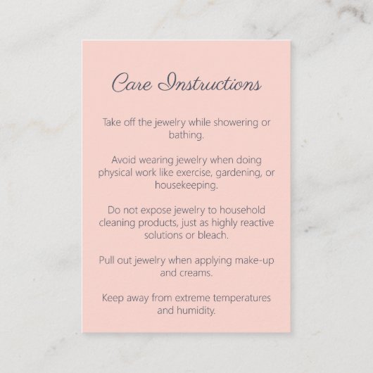 ダークグレーフォイルジュエリー気にピンクビジネスカード 名刺 (裏面)