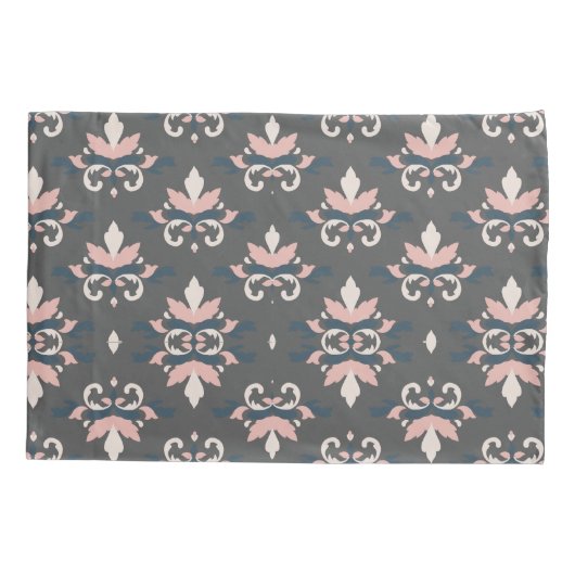 ダークグレーフローラエレガンスピラロケース 枕カバー (裏面)