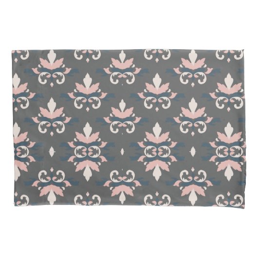 ダークグレーフローラエレガンスピラロケース 枕カバー (正面)