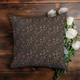 ダークグレーフローラコテージコア クッション