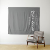 ダークグレーブライダルシャワーフォトバックグラウンド タペストリー (インサイチュ(横))