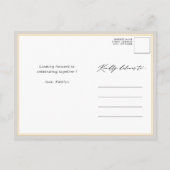 ダークグレーブライダルシャワーミニマルエレガントリストスクリプト インビテーションポストカード (裏面)