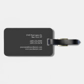 ダークグレーブラックコンサルタントミニマルモダンリストミニ ラゲッジタグ (裏面横)