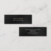 ダークグレーブラックモダンプロフェッショナルスリム スキニー名刺 (正面/裏面)