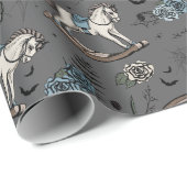 ダークグレーベビーゴシックロッキングホース ラッピングペーパー (ロールコーナー)
