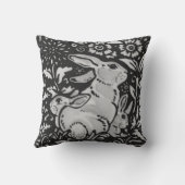 ダークグレーホワイトウサギマザー&ベビーズチノセリ クッション (裏面)